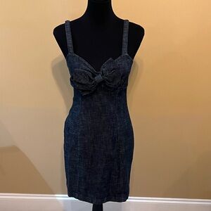 Arden B Blue Bodycon Mini Dress Sweetheart Neckline